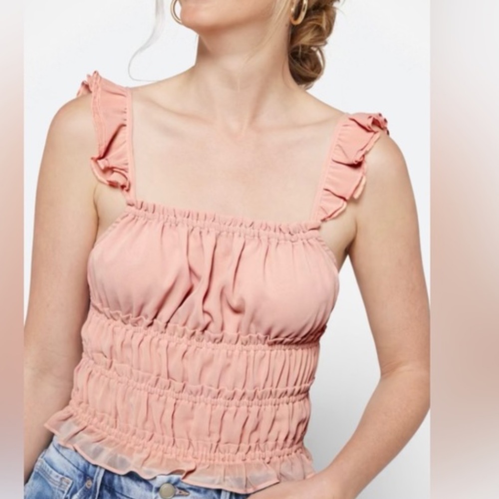 NWT BB Dakota by Steve Madden Chiffon Flutter Top